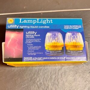 New LampLight Utility Lighting Liquid Candles 2 Pack 50 Hour Burn Time Smokeless
